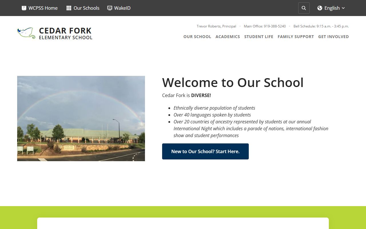 Morrisville phone directory Cedar Fork Elementary contact page