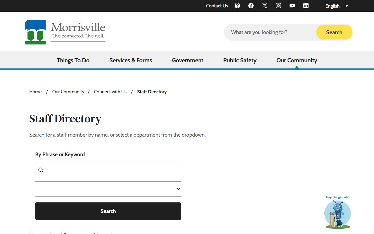Morrisville phone directory staff directory search